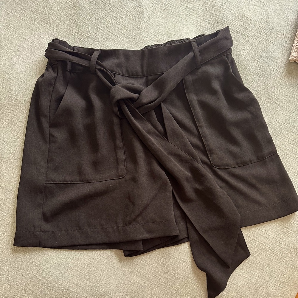 Silk summer shorts with drawstring, A New Day, Size S, pockets, flowy